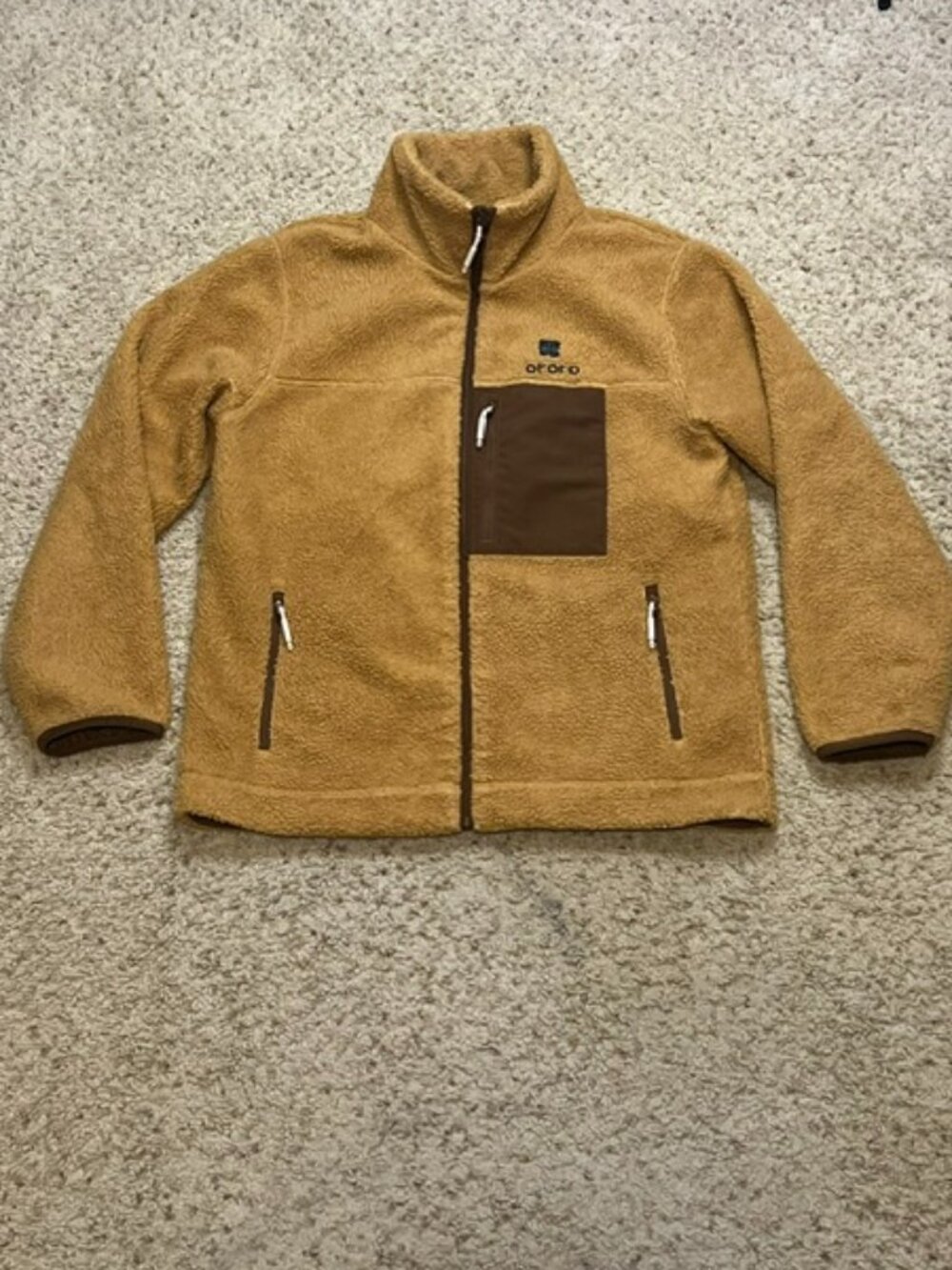 Ororo Women's Colorblock Recycled Fleece Full Zip Heated Jacket Size Large L EUC